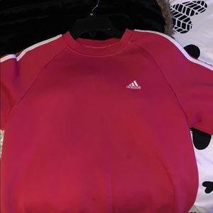 Red adidas crew neck sweatshirt